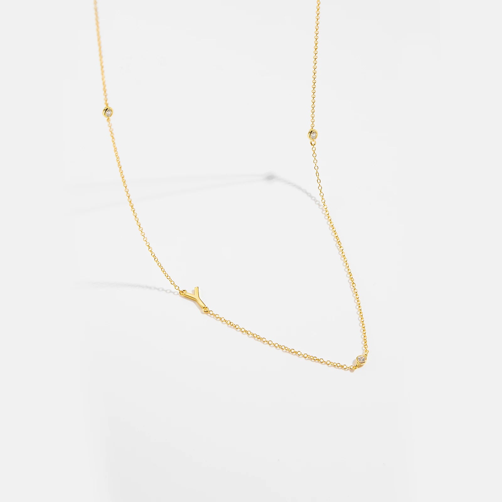 925 Silver Gold Initial Choker