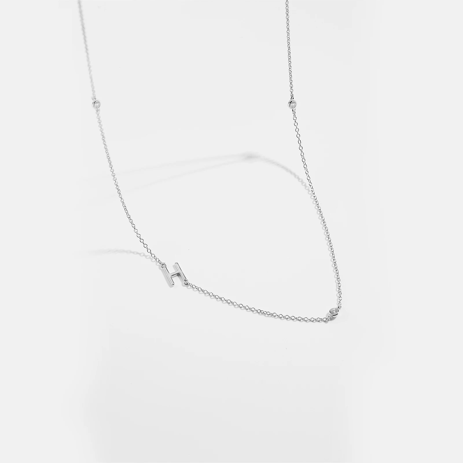 925 Silver Gold Initial Choker