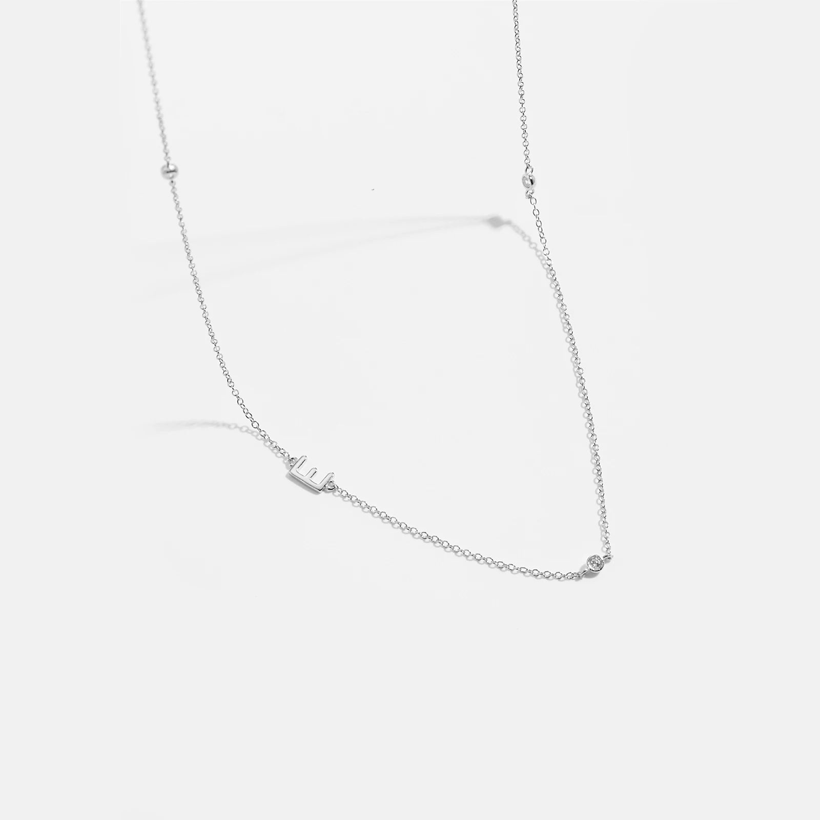 925 Silver Gold Initial Choker
