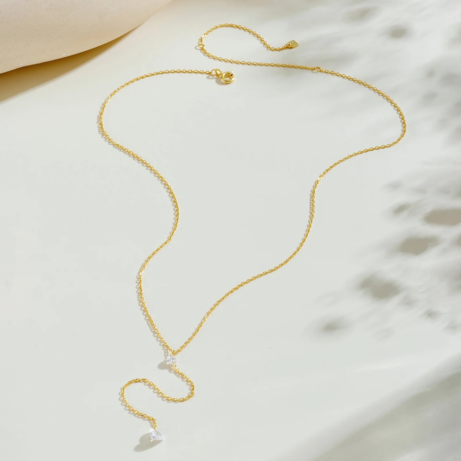 925 Silver Heart Drop Y Necklace