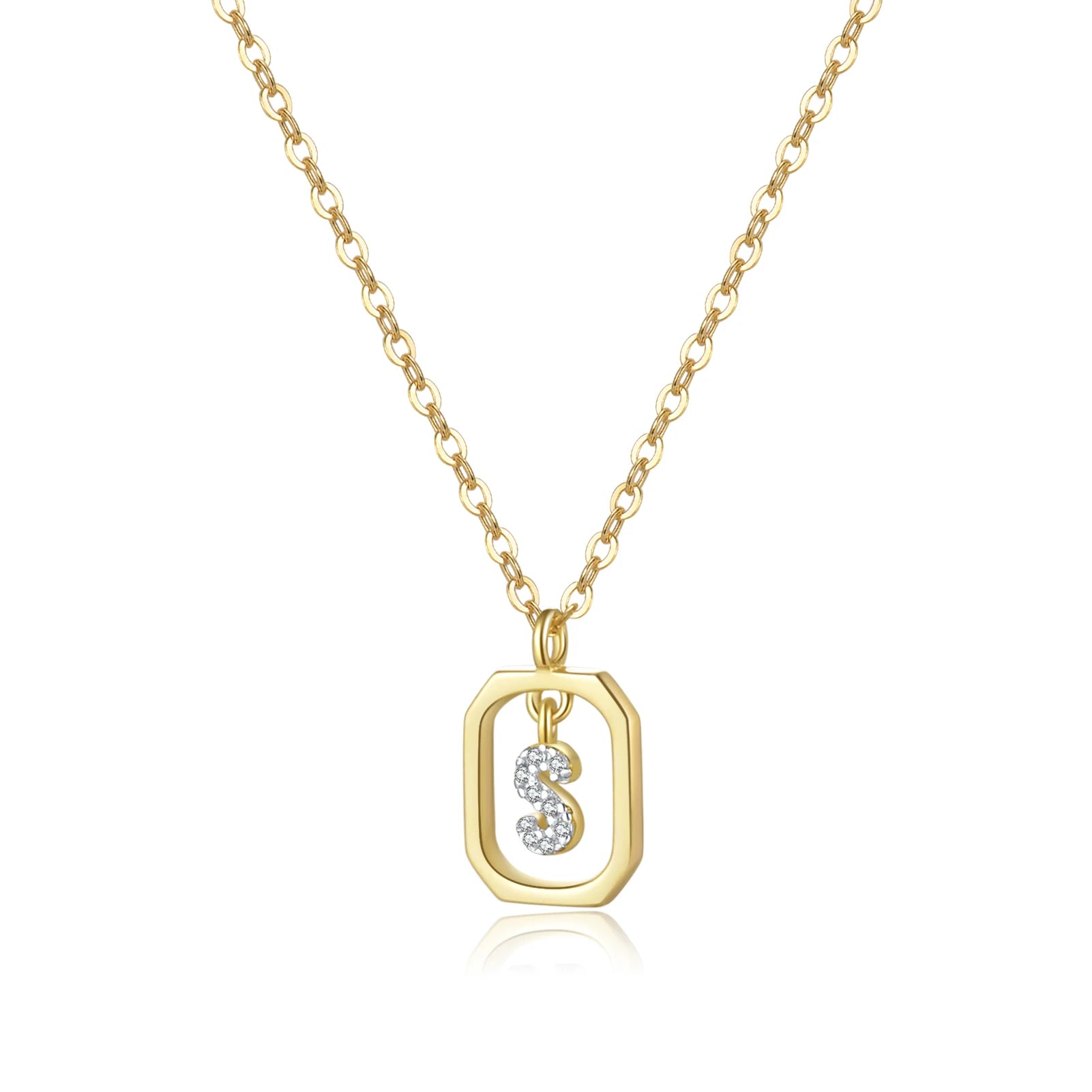925 Silver Initial Pendant Necklace