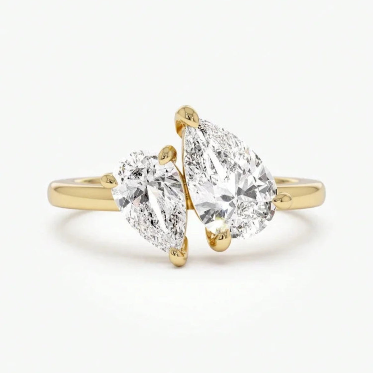 S925 Sterling Silver Pear-Cut Moissanite Ring