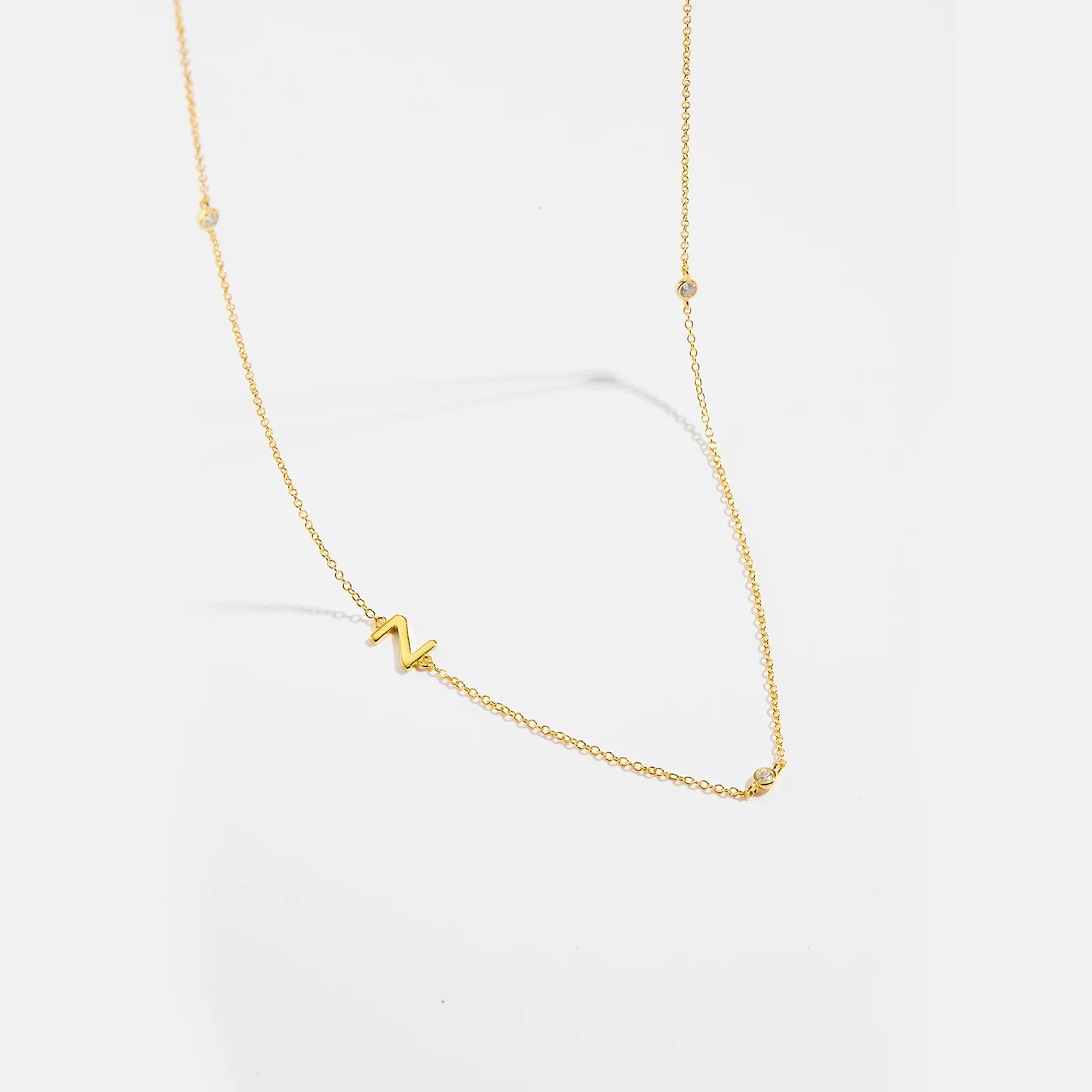 925 Silver Gold Initial Choker