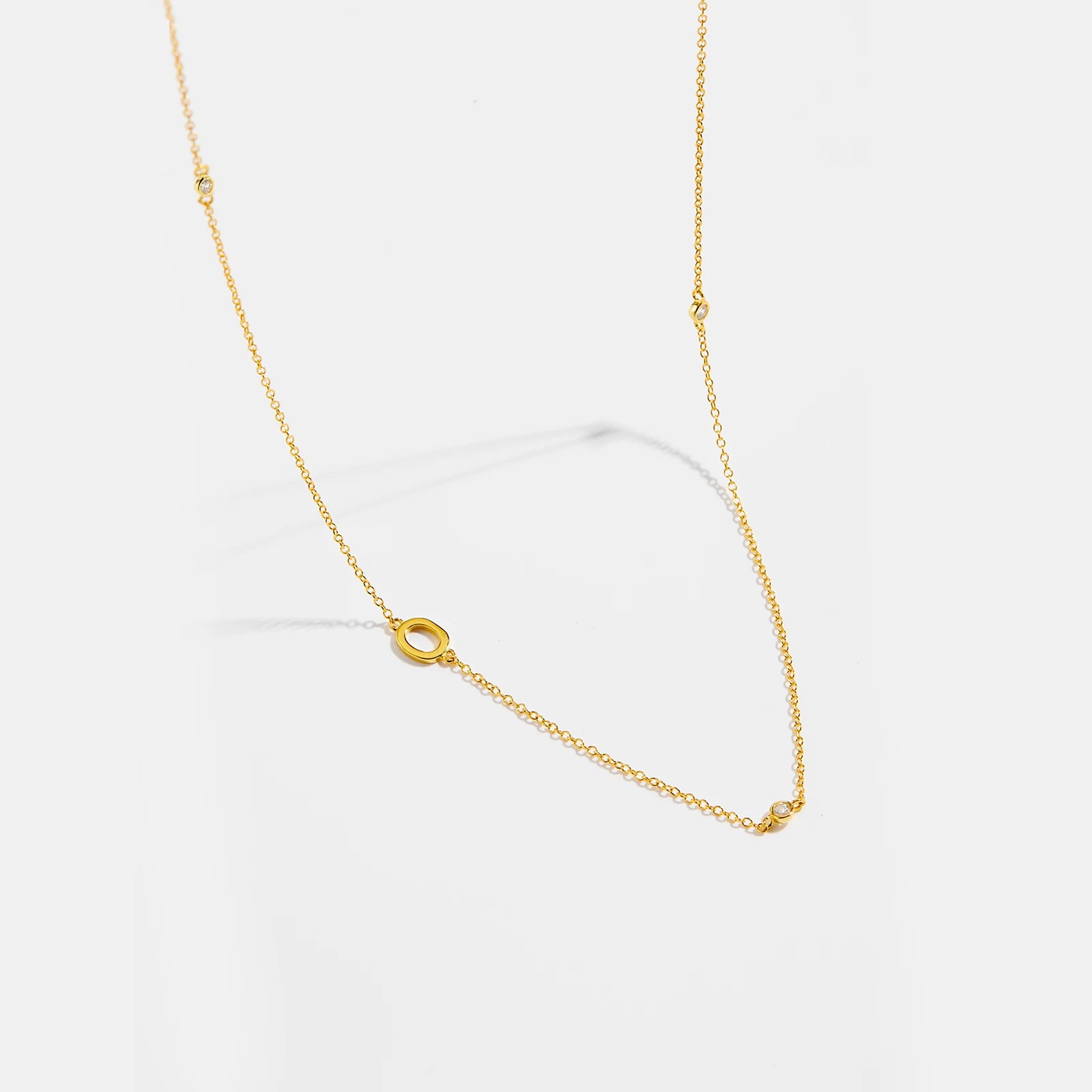 925 Silver Gold Initial Choker