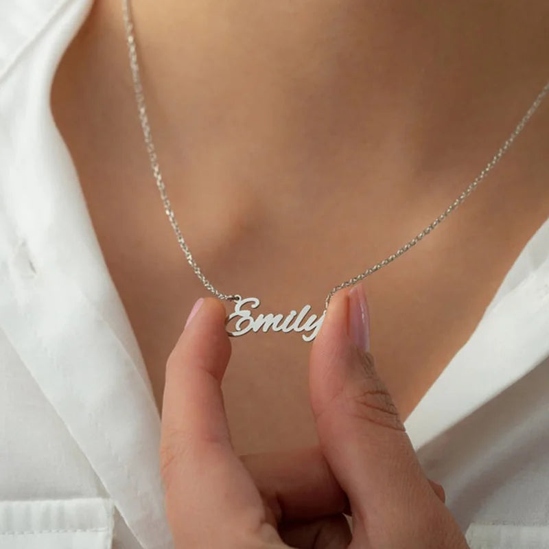 Custom 925 Silver Nameplate Necklace